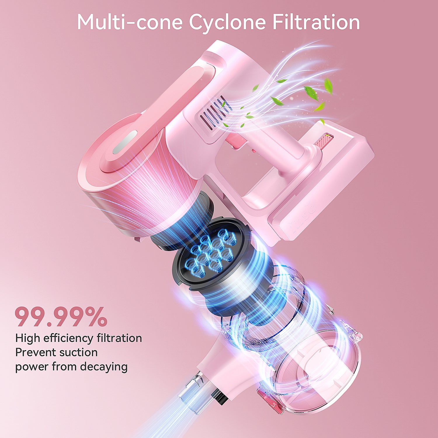 S11 PRO Cordless Vacuum Cleaner, with 30Kpa 350W Suction, Max 50 Min Runtime for Hard Floor Pet Hair