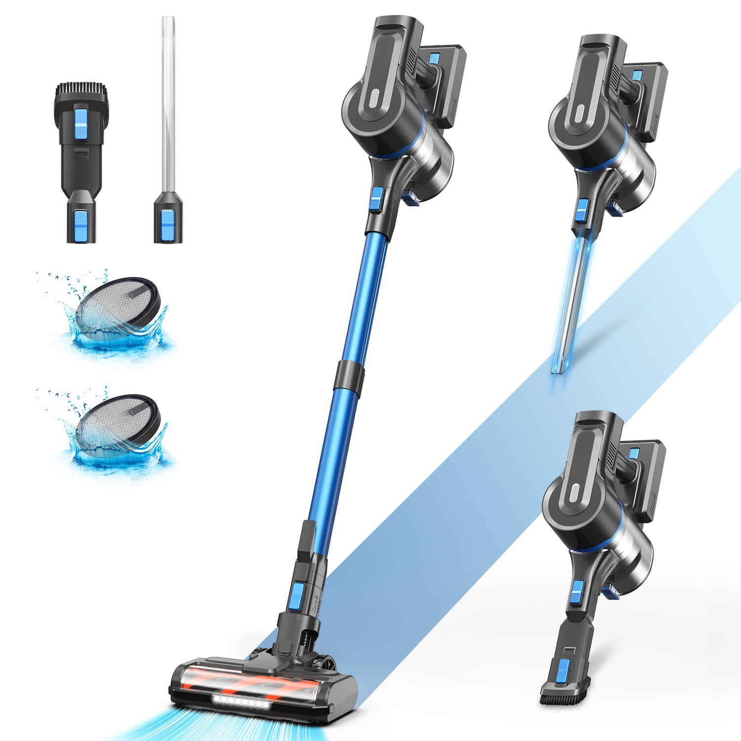 S11 PRO Cordless Vacuum Cleaner, with 30Kpa 350W Suction, Max 50 Min Runtime for Hard Floor Pet Hair