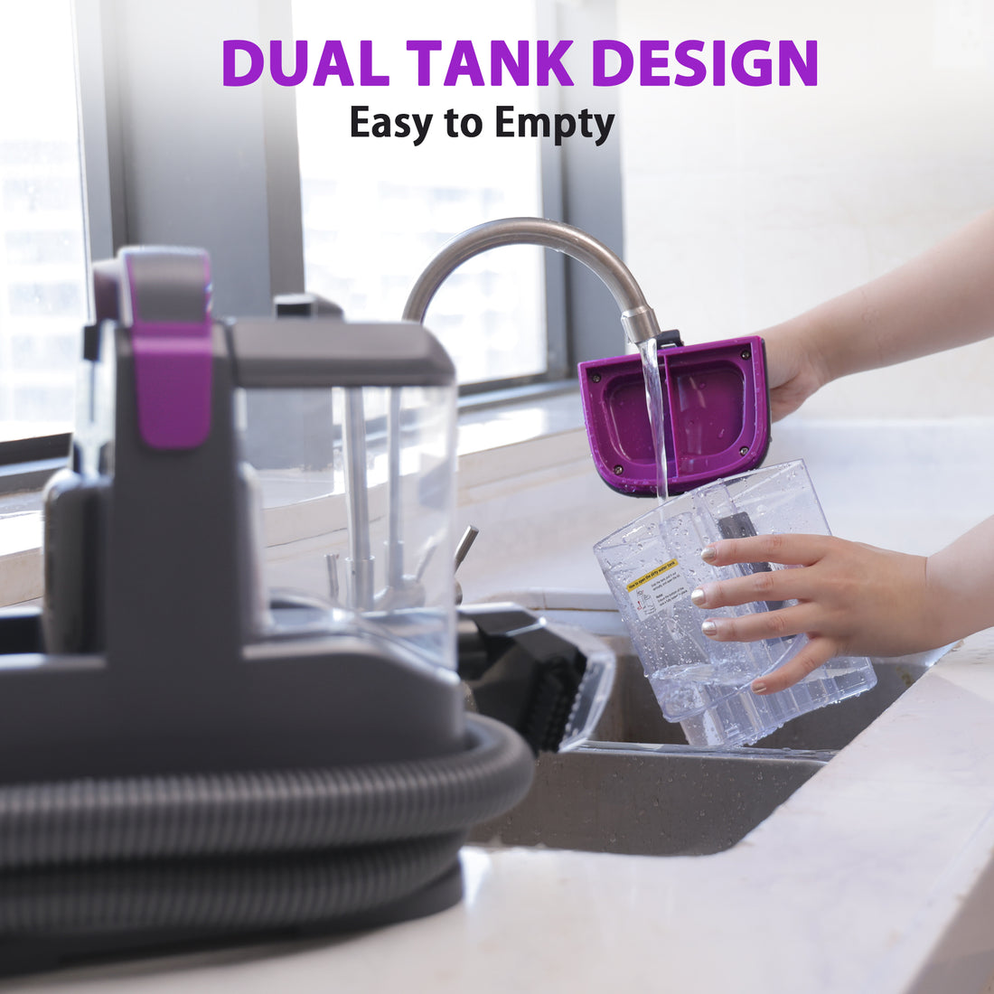 INSE Portable Carpet and Upholstery Vacuum Cleaner, Includes 8.5oz Stain Lifter, C9