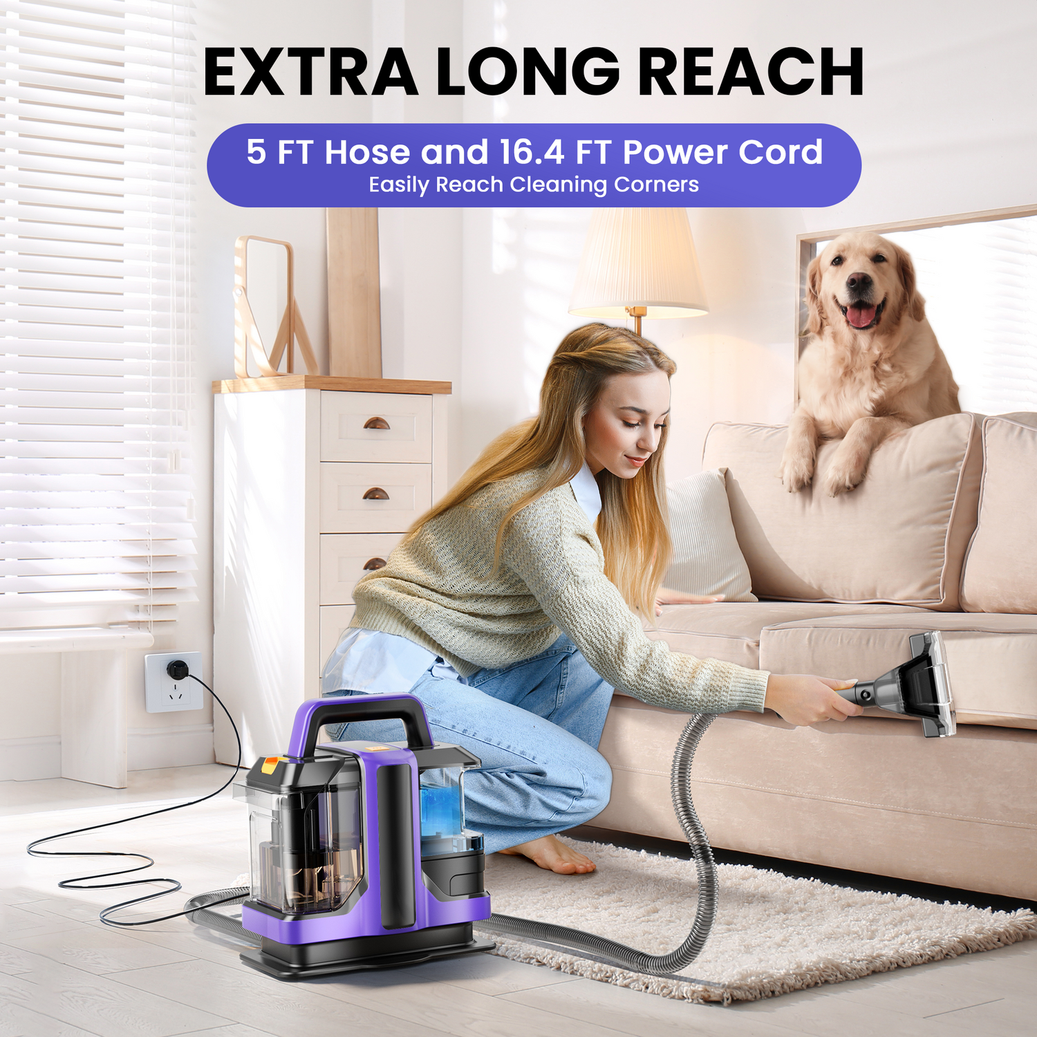 INSE Portable Carpet & Upholstery Cleaner, Spot & Stain Cleaner - Includes 8.5oz Deep Clean Pro Formula, C7