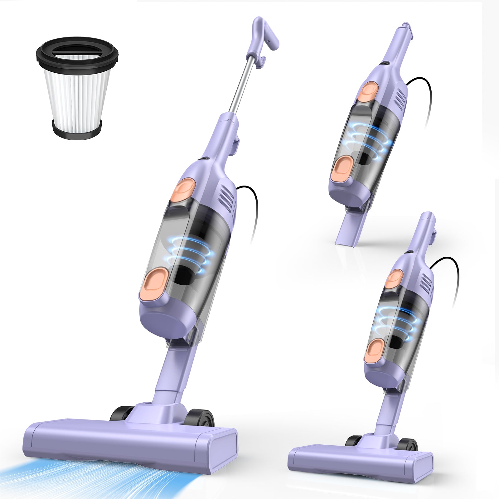 INSE R6X Corded Stick Vacuum Cleaner for Hard floors 15KPa Suction wit