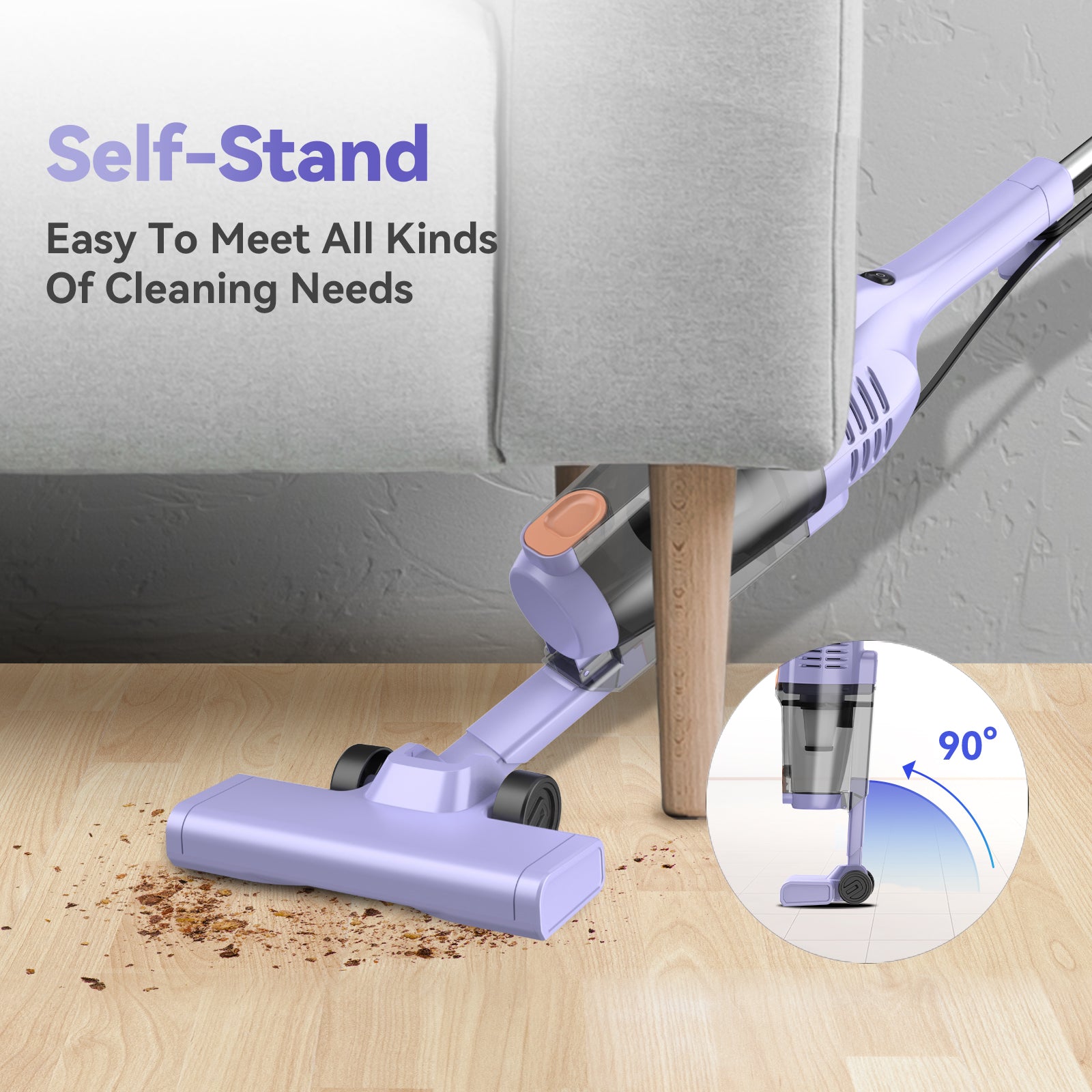 INSE R6X Corded Stick Vacuum Cleaner for Hard floors 15KPa Suction with 600W Motor