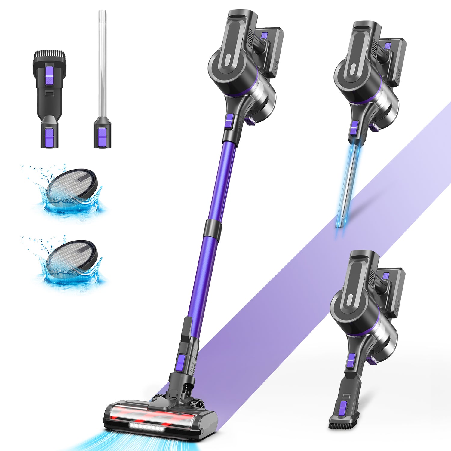 S11 PRO Cordless Vacuum Cleaner, with 30Kpa 350W Suction, Max 50 Min Runtime for Hard Floor Pet Hair