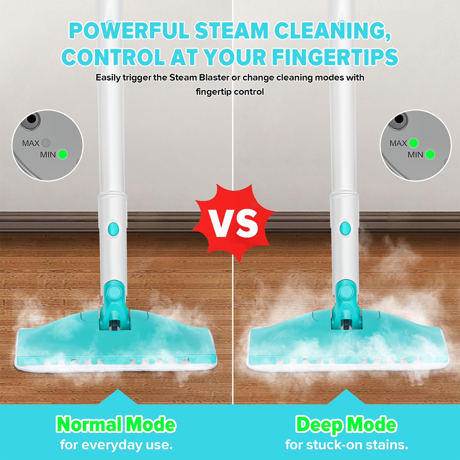 INSE Steam Mop,All-in-One Scrubbing and Sanitizing Detachable Floor Steamer,11 Accessories for Upholstery,Carpet & Furniture,F1