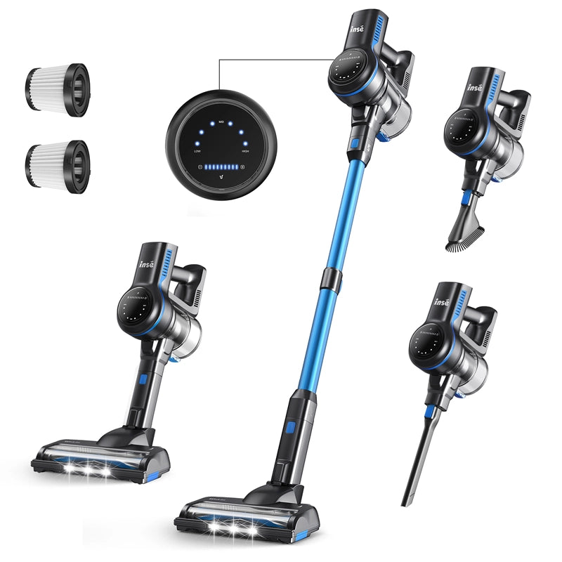 INSE S7P Cordless Stick Vacuum Rechargeable Vac For Hardfloor Carpet