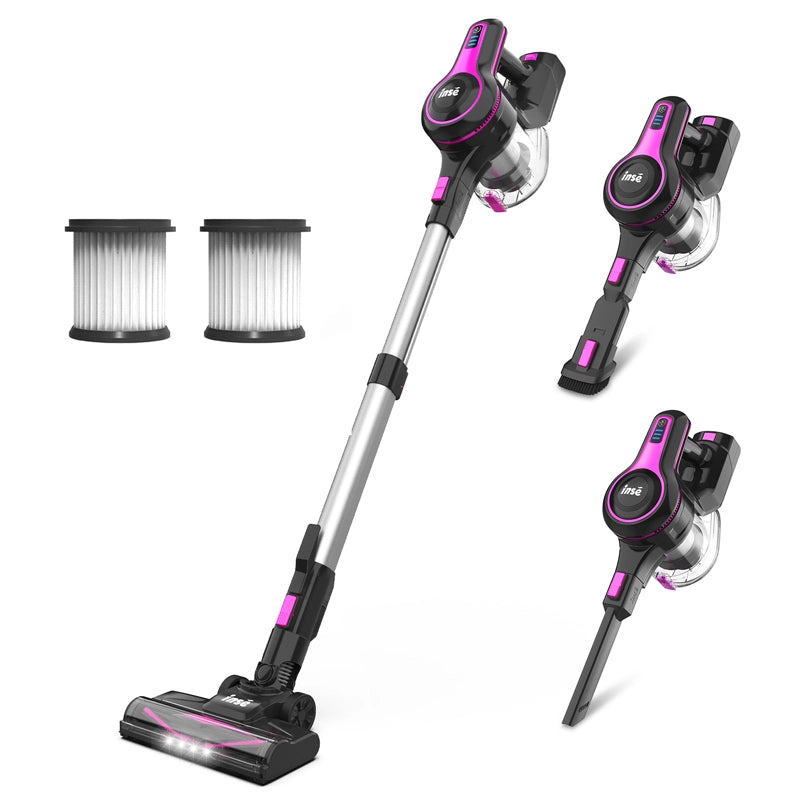 inse n5t cordless vacuum rose red-updated version of inse n5s cordless vacuum