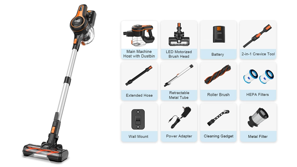 INSE S670 Cordless Vacuum Cleaner with all parts