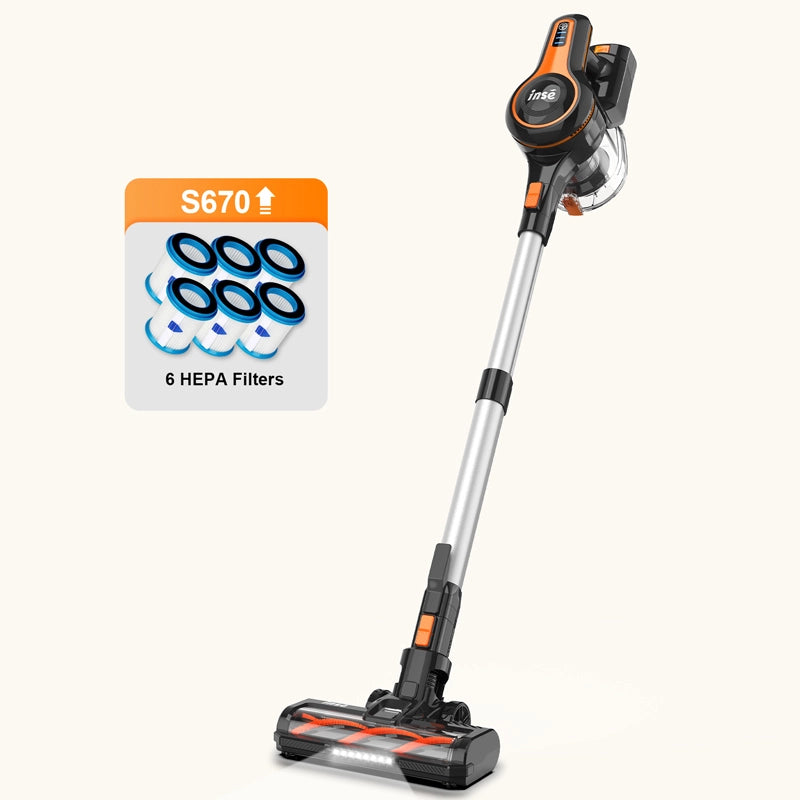 INSE S670 Cordless Vacuum Cleaner with six filters