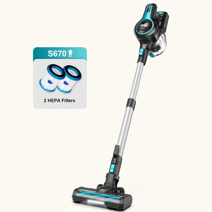 INSE S670 Cordless Vacuum Cleaner green with two filters