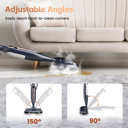 INSE Steam Mop with Rotating Pads, 10 in 1 Scrubbing Steam Vacmop for Kitchen, Hardwood Floor, Marble Floor, VM6