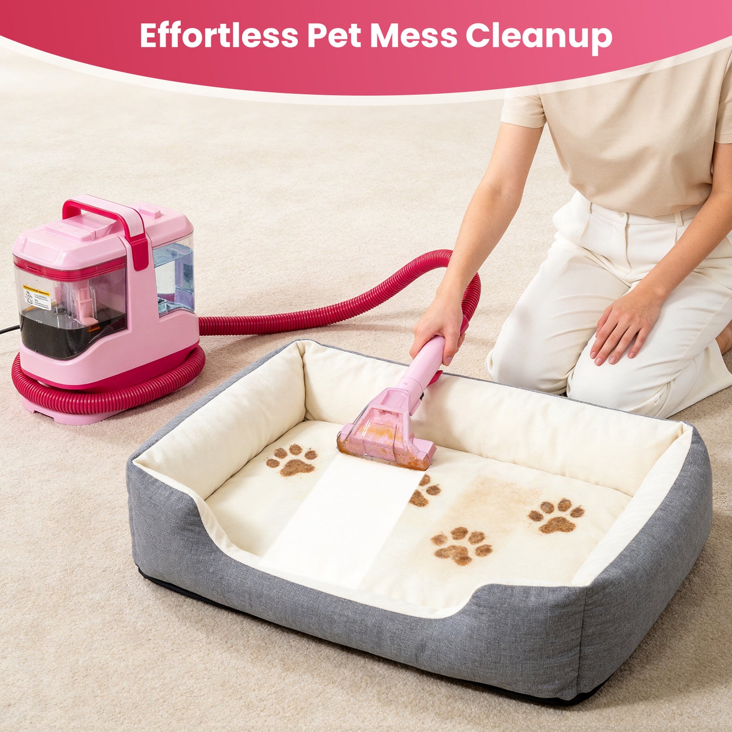 Upholstery Carpet Vacuum Cleaner, 18KPa Suction Spot Cleaning Machine for Pet Stains, Carpets, Sofa, Car Seats, Mattress, with 3 Multipurpose Cleaning Tools, 6&