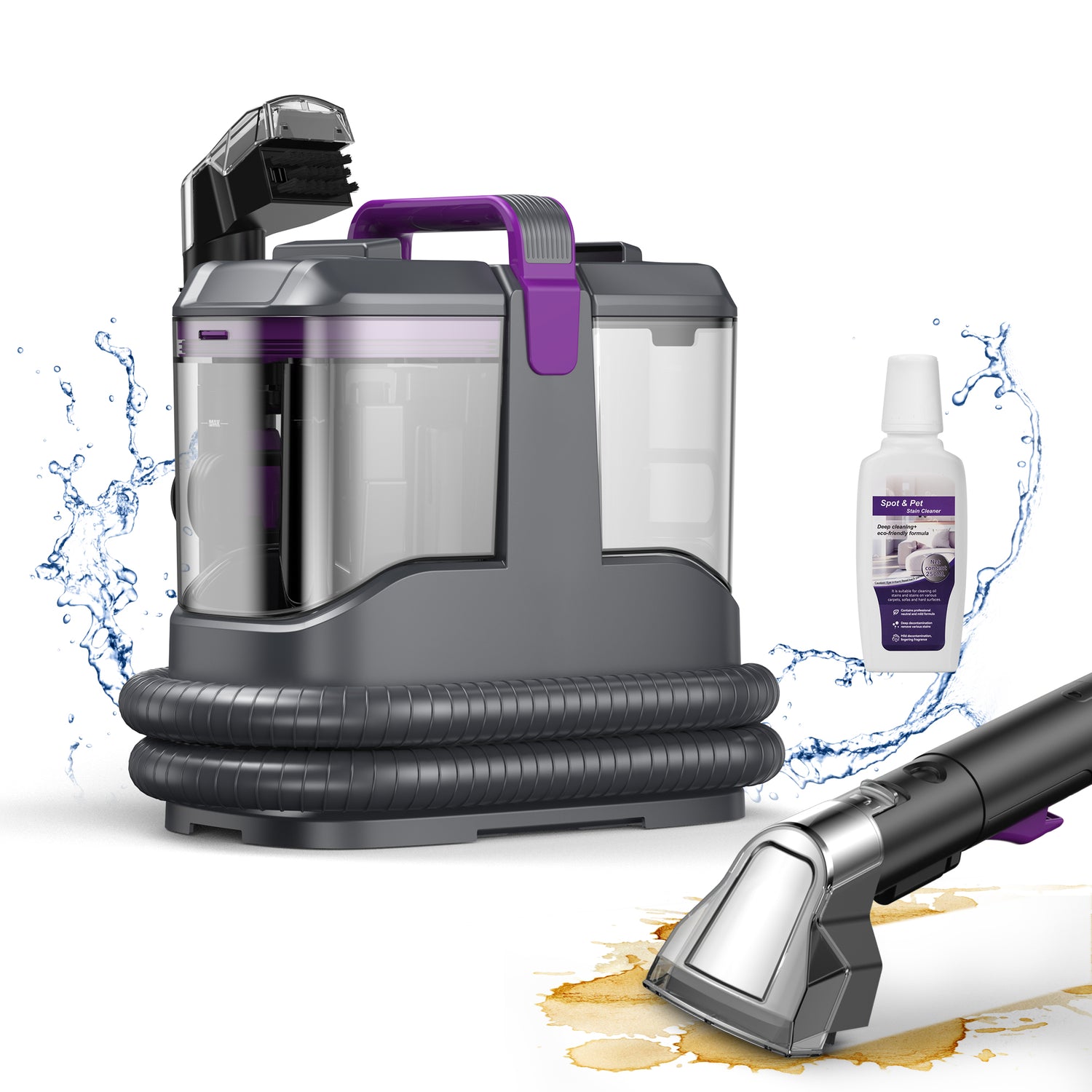 INSE Portable Carpet and Upholstery Vacuum Cleaner, Includes 8.5oz Stain Lifter, C9