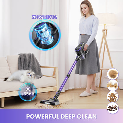 INSE Lightweight Cordless Stick Vacuum Cleaner for Carpet Hardwood Floor Pet Hair, N3P &amp; N3E