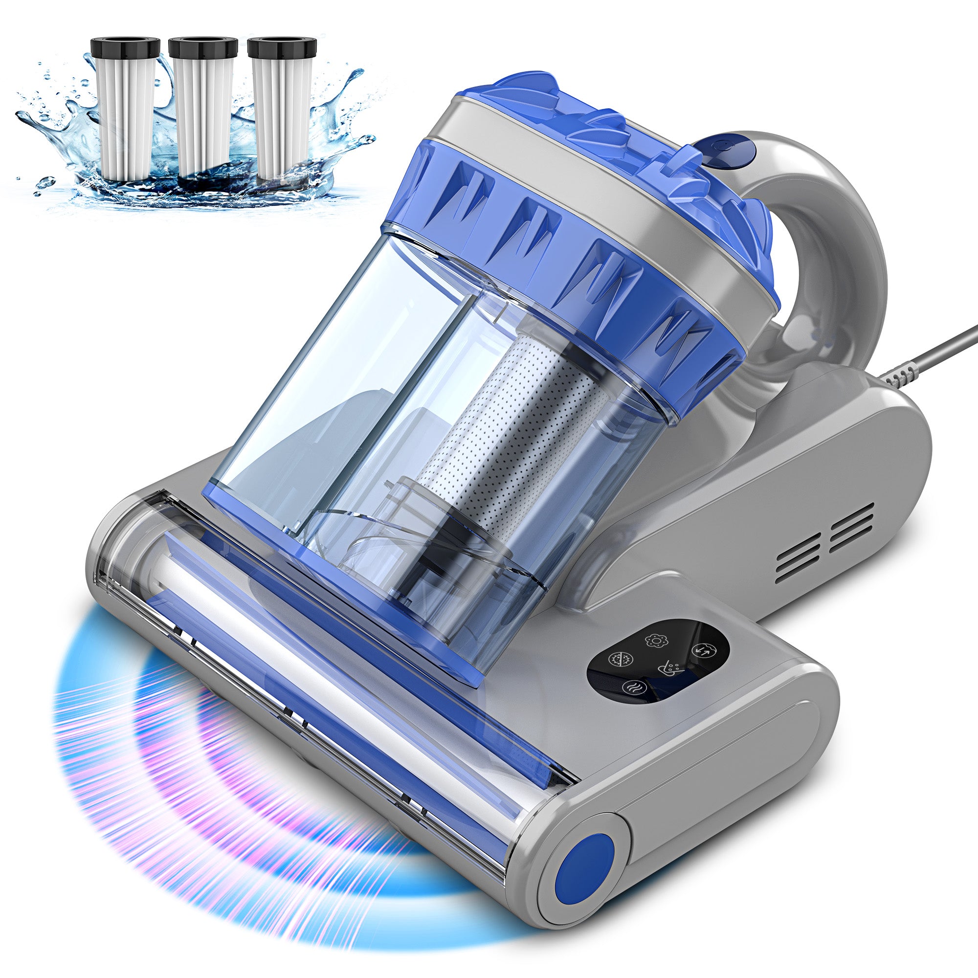 Aspirapolvere Per Materasso A Uv - Portatile 12KPa Con Lampada Uvc, Vibrazione, Filtro Hepa, Per Letto, Cuscini, Divani, Tappeti