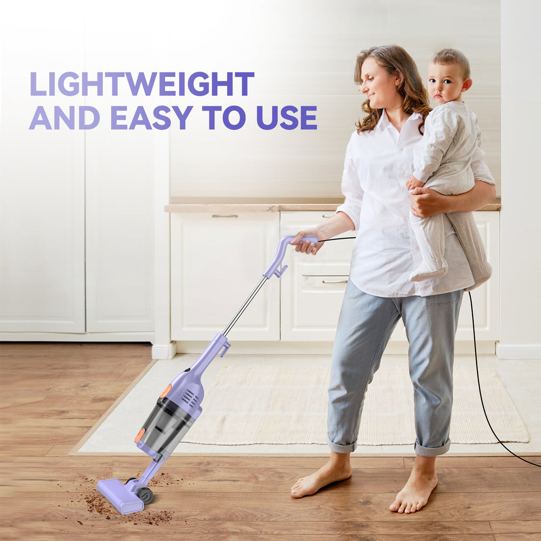 INSE R6X Corded Stick Vacuum Cleaner for Hard floors 15KPa Suction with 600W Motor