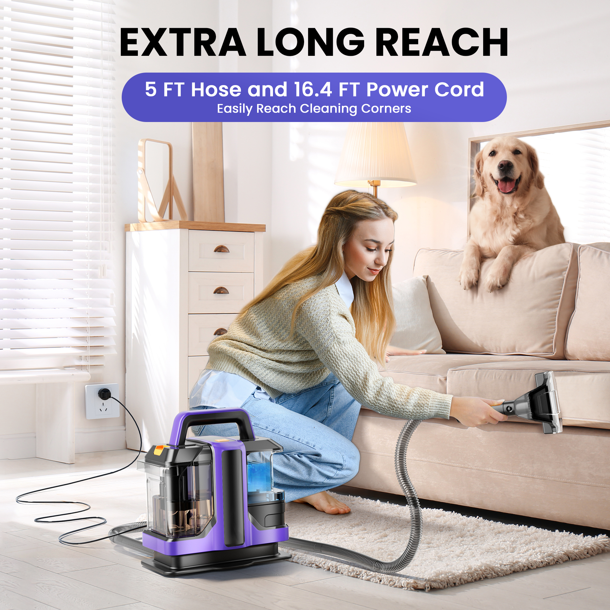 INSE Portable Carpet &amp; Upholstery Cleaner, Spot &amp; Stain Cleaner - Includes 8.5oz Deep Clean Pro Formula, C7