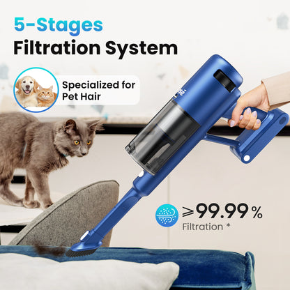 INSE Cordless Vacuum with 30Kpa Suction &amp; 60 Mins Runtime, Stick Vacuum for Carpet, Tile, Pet Hair, Hardwood Floors, V120S