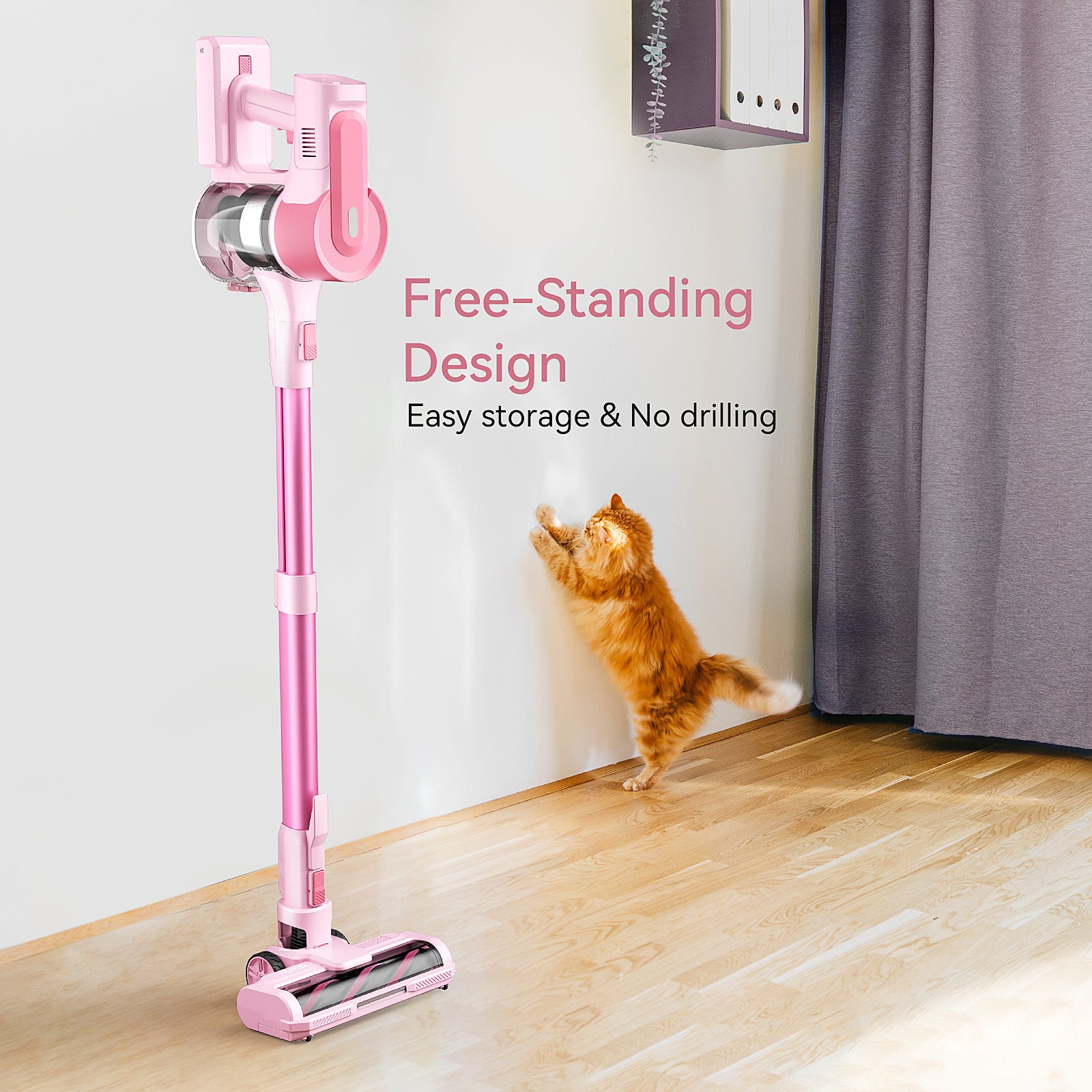 Cordless Vacuum Cleaner, with 30Kpa 350W Suction, Max 50 Min Runtime for Hard Floor Pet Hair