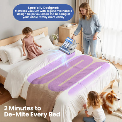 INSE Light Bed Vac Cleaner with HEPA Filter for Mattress Sofa Cirb Bed, M1