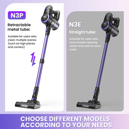 INSE Lightweight Cordless Stick Vacuum Cleaner for Carpet Hardwood Floor Pet Hair, N3P &amp; N3E