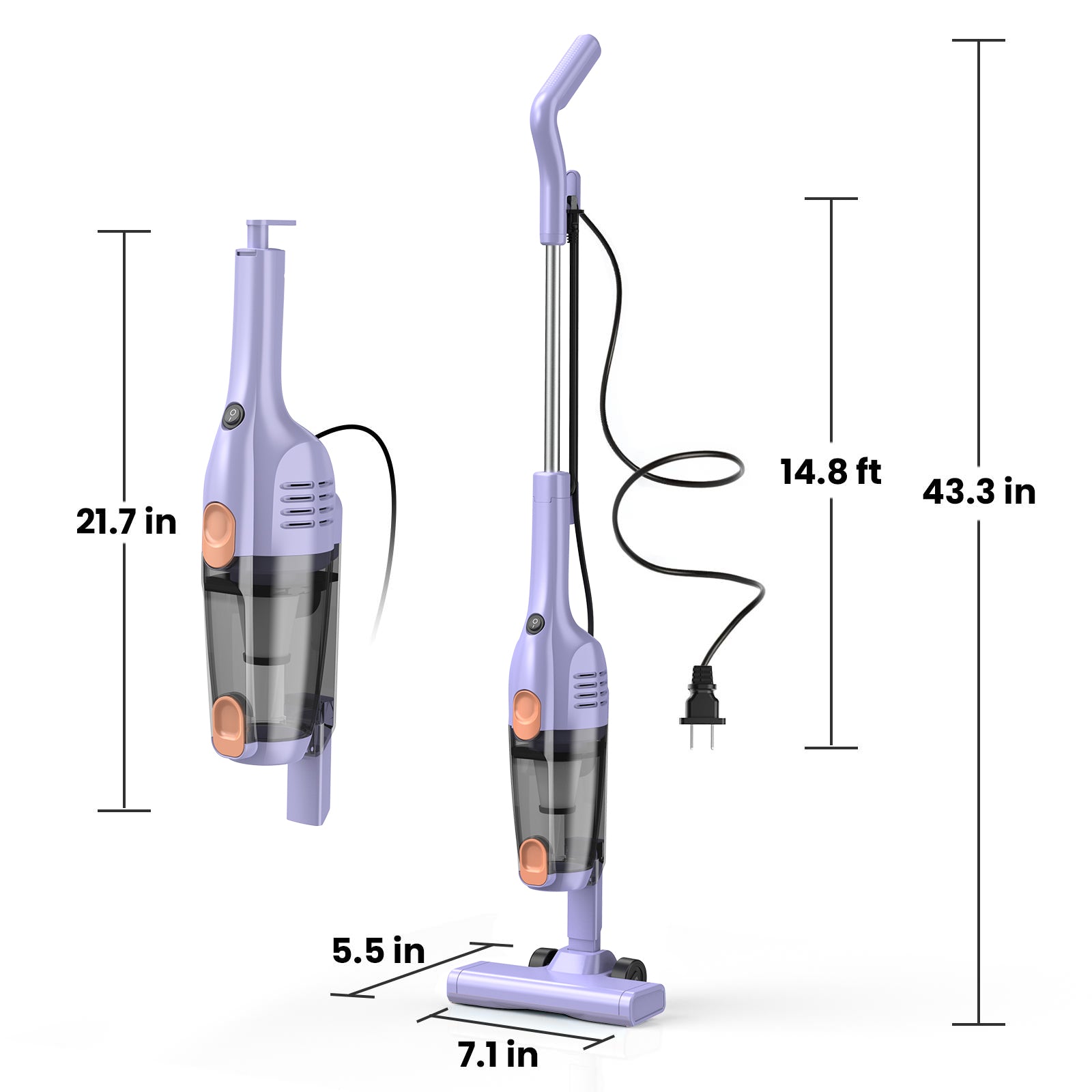 ワイナロマ INSE R6X Corded Stick Vacuum Cleaner for Hard floors 15KPa Suction wit