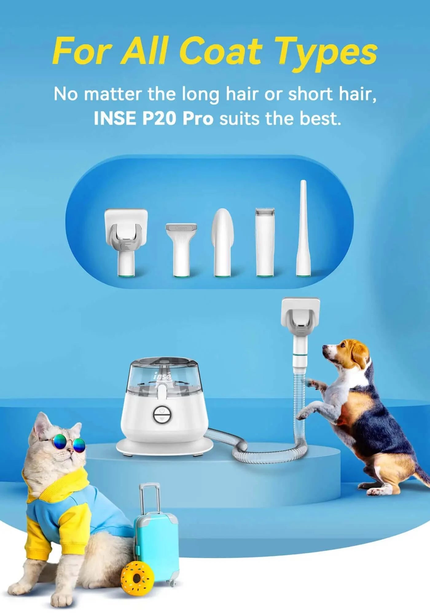 inse p20 pro dog grooming kit for all coat types for mobile-inselife.com