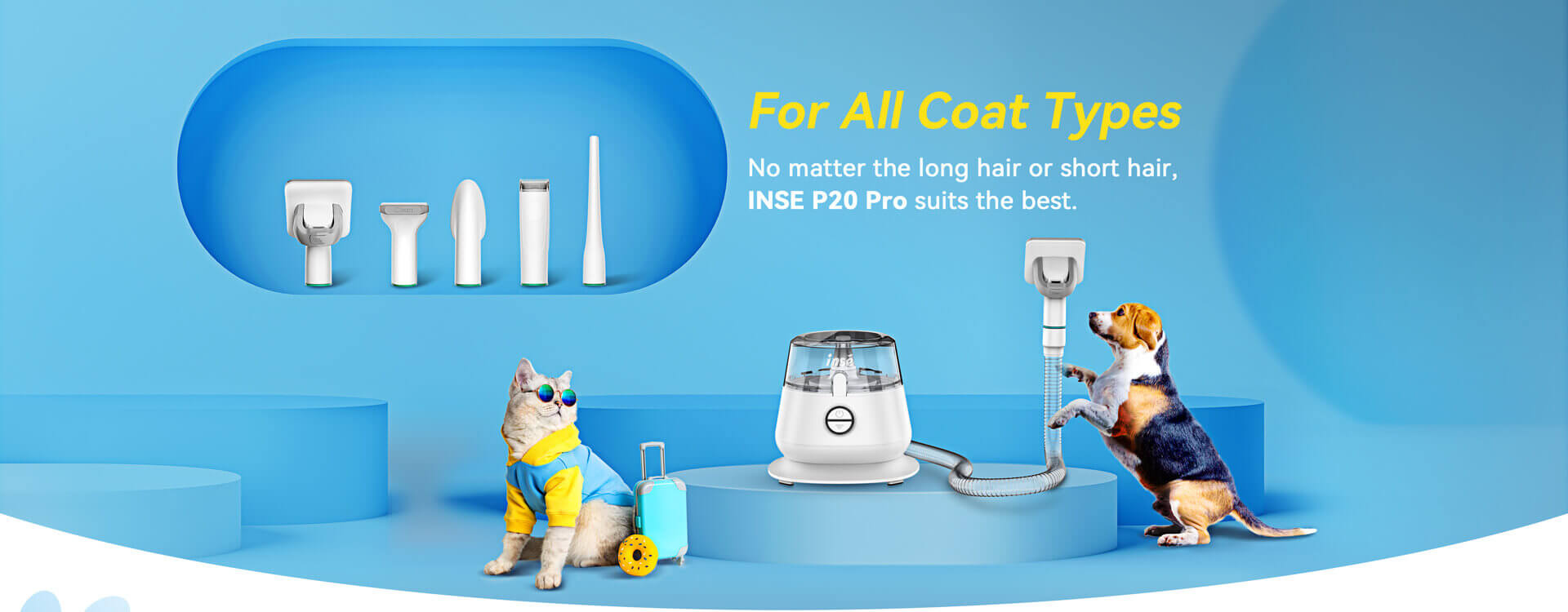 inse p20 pro dog grooming kit for all coat types-inselife.com
