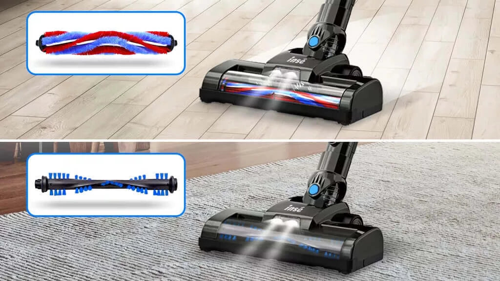 inse n6s lightweight cordless vacuum-with two roller brushes-inselife.com