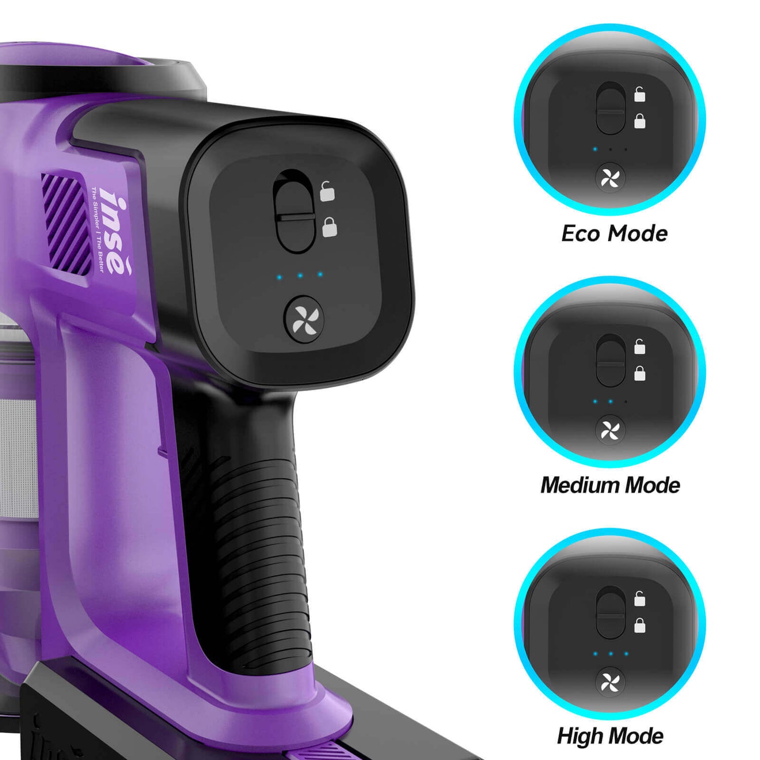 inse s10 cordless vacuum with three power modes-inselife.com