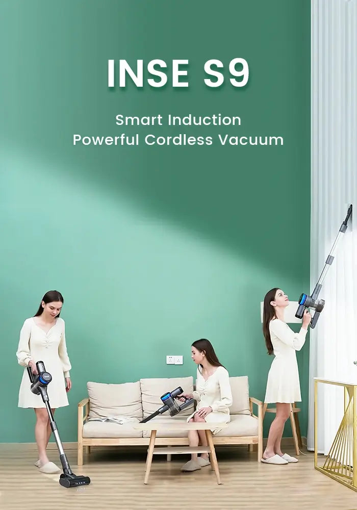 inse s9 cordless vacuum powerful vacuum-product landing page banner for mobile-inselife.com