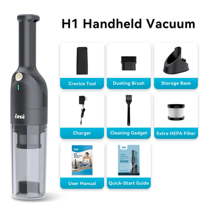 INSE H1 cordless handheld vacuum with all parts