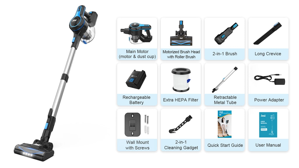 inse n5t cordless vacuum with all parts