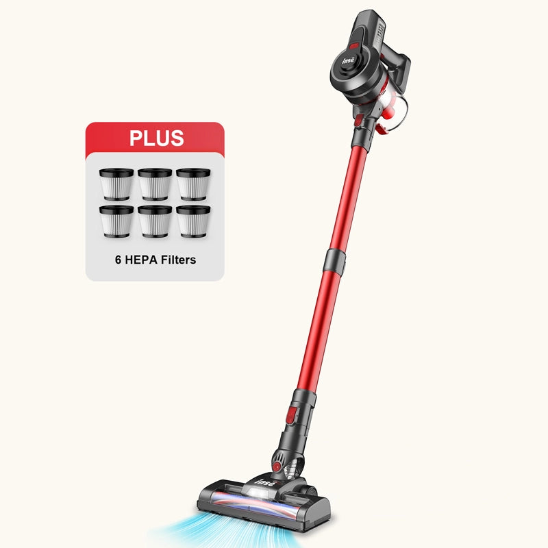 inse n650 cordless vacuum red with additiontal six filters bundle sale