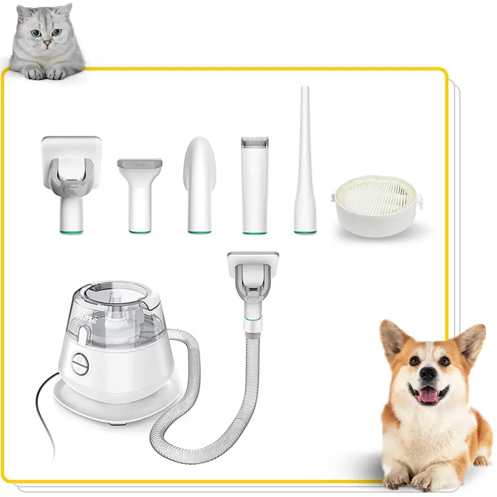 INSE P20 Pro Dog Grooming Kit Pet Hair Clipper Vacuum for Dog Cat