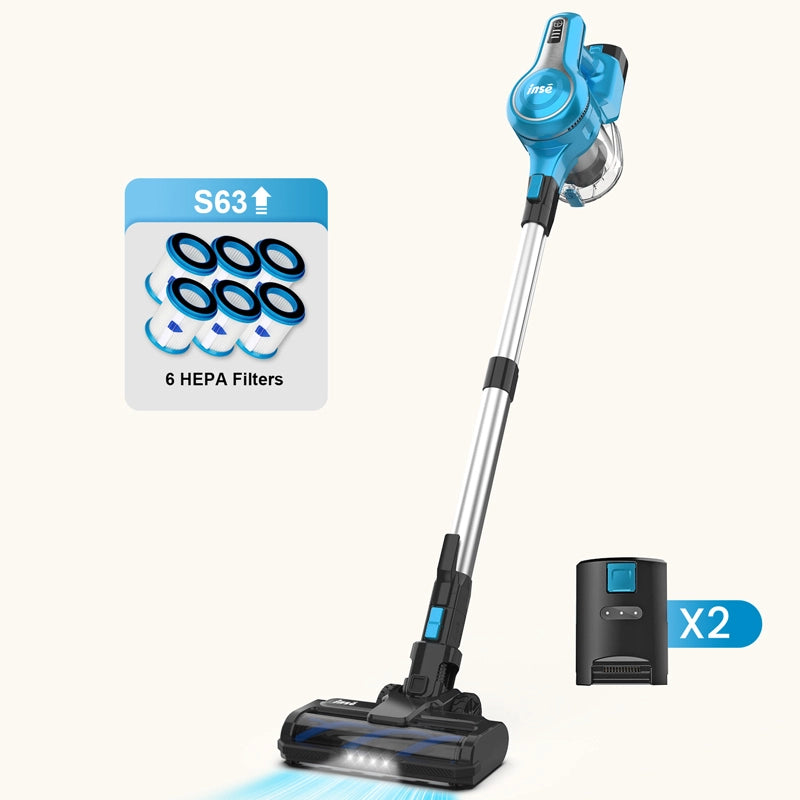 INSE S63 Cordless Vacuum with 2 Batteries 28Kpa Powerful Suction