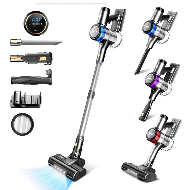 INSE S9X Cordless Stick Vacuum 30Kpa For Carpets With Smart Induction and LED Screen