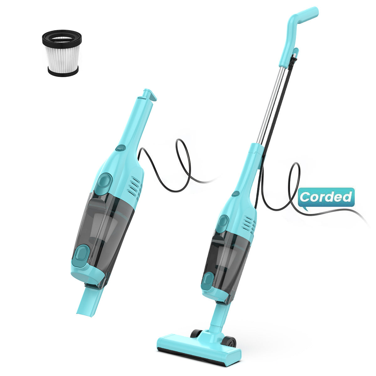 INSE R6X Corded Stick Vacuum Cleaner for Hard floors 15KPa Suction with 600W Motor