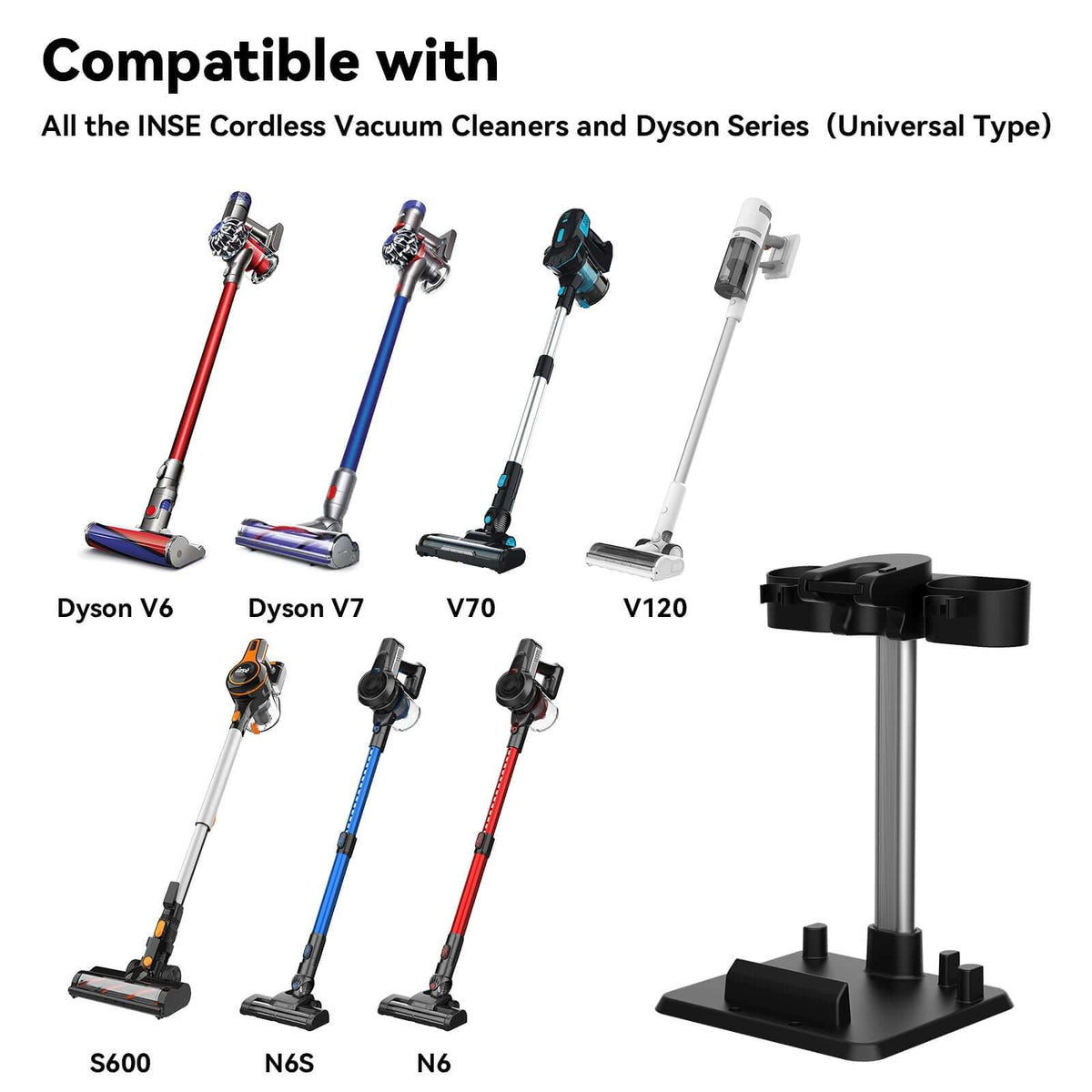 Vacuum Standing Rack INSE Vacuum Stand for Cordless Vacuums