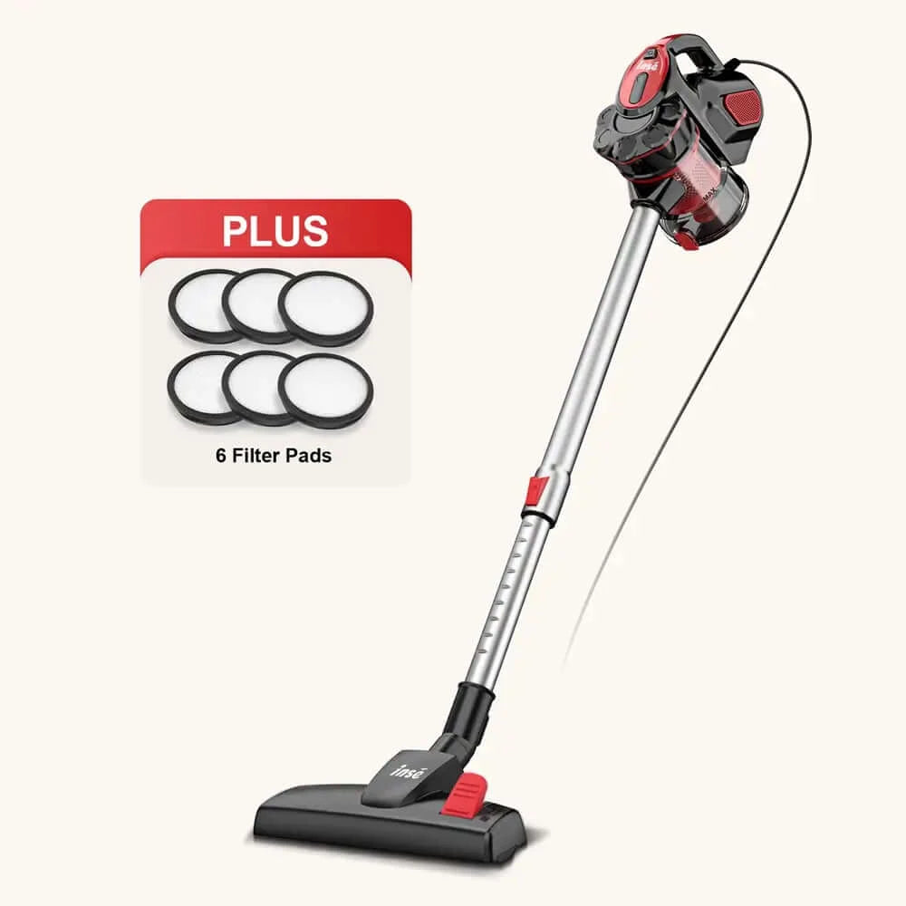 inse i5 corded stick vacuum-red with 6 filter-inselife.com
