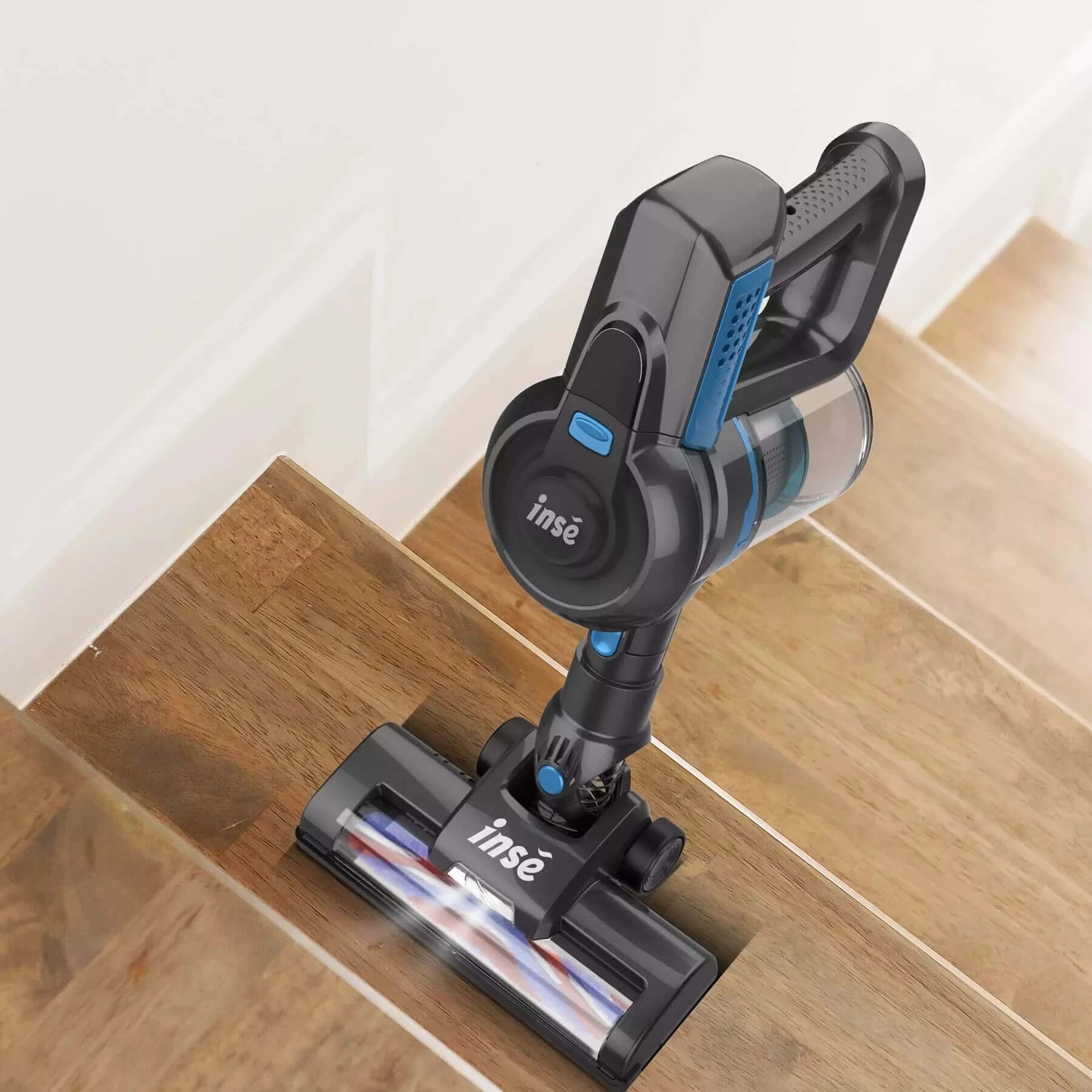 INSE N6S Rechargeable Stick Vacuum for stairs with head brush-inselife.com