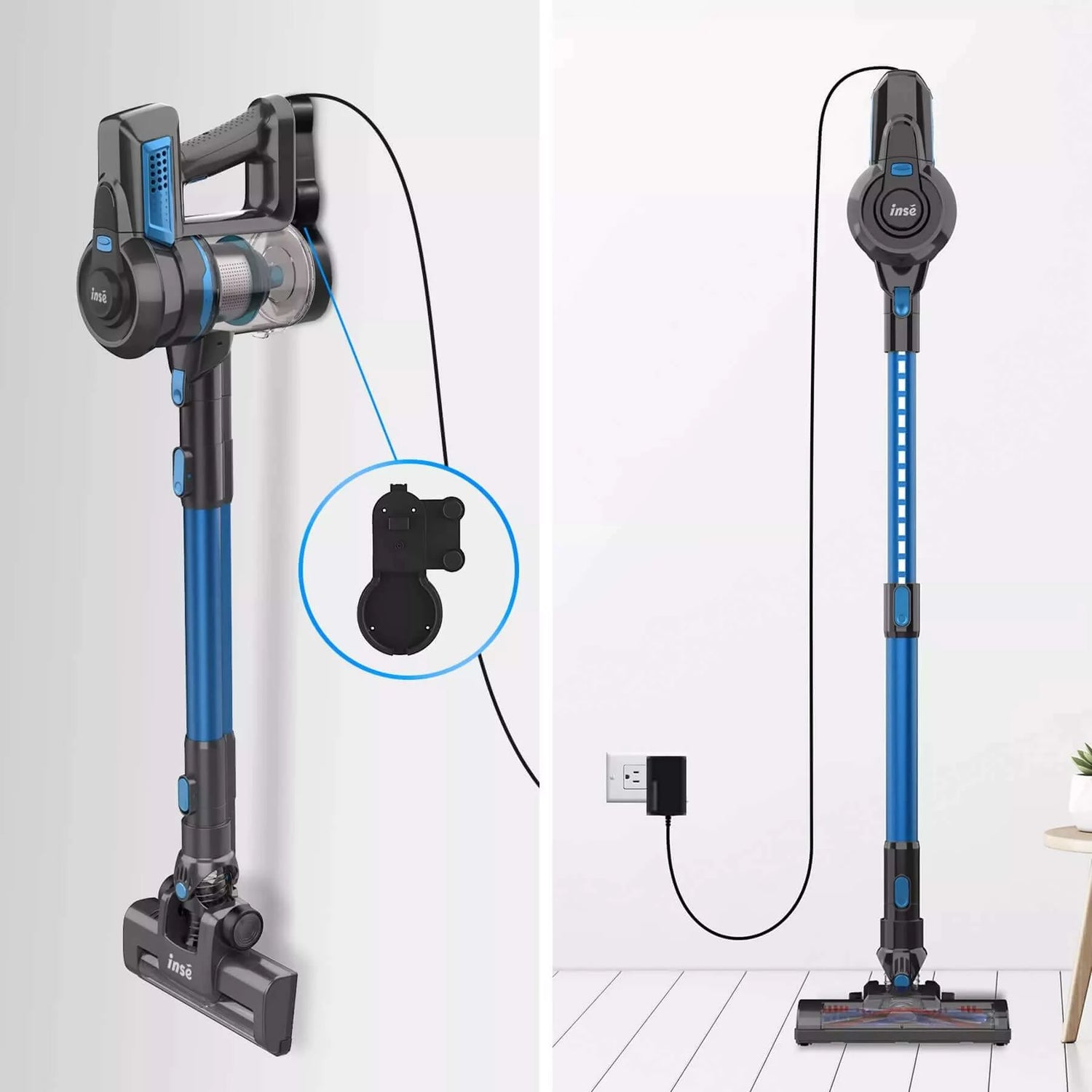 INSE N6S Rechargeable Stick Vacuum for curtains with retractable tube-inselife.com