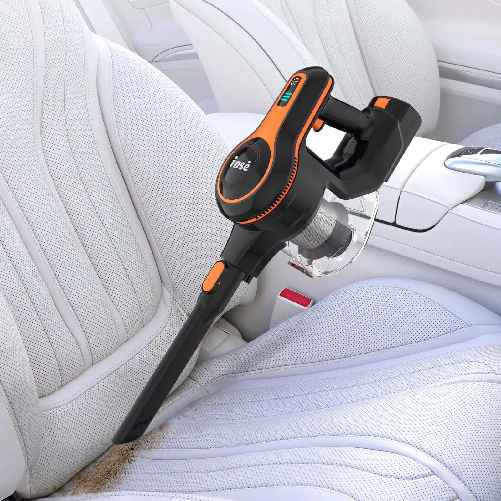 INSE S610 Cordless Vacuum Cleaner 25kpa clean cars with crevice tool-inselife.com
