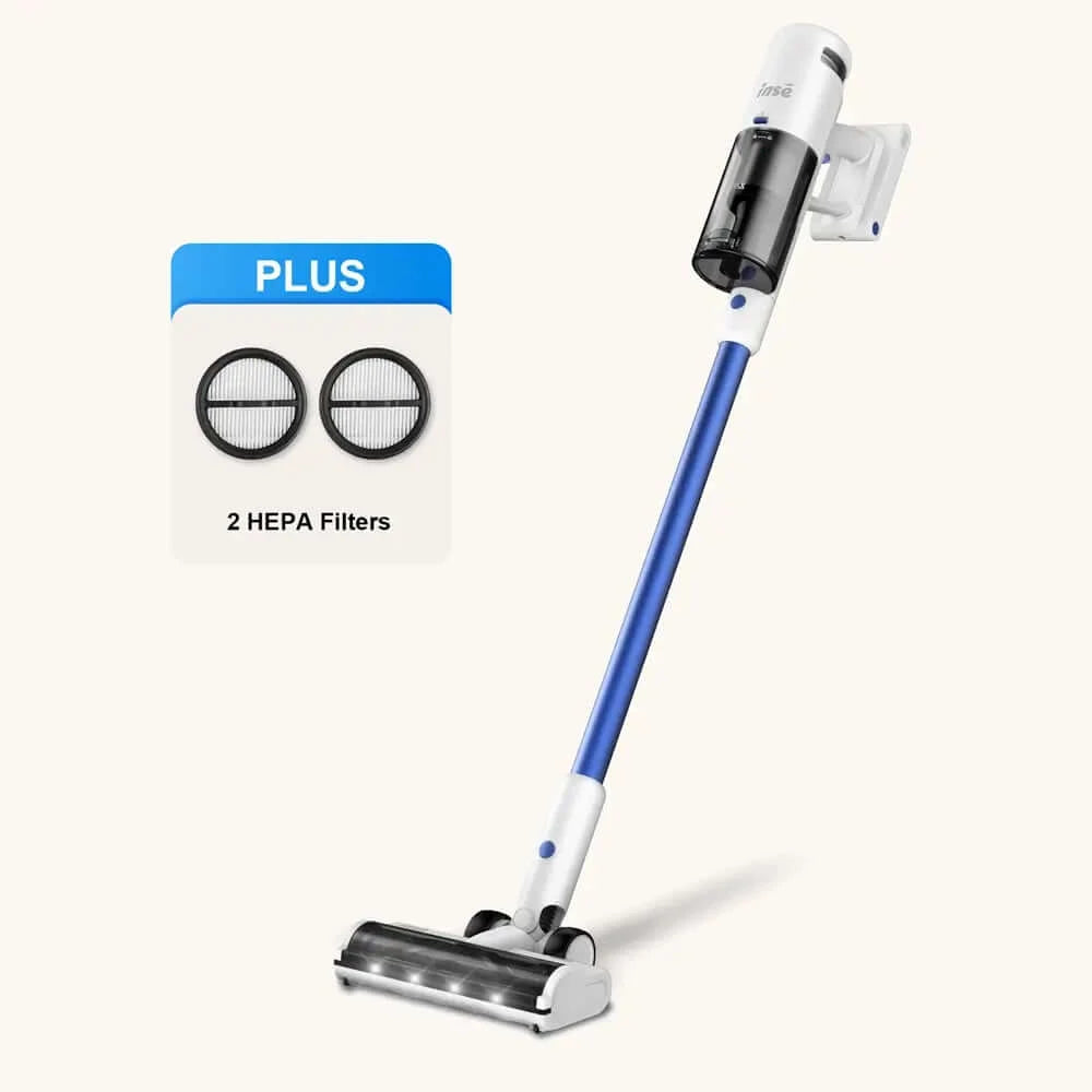 INSE V120 cordless vacuum for hardwood floors Blue with two filters-inselife.com